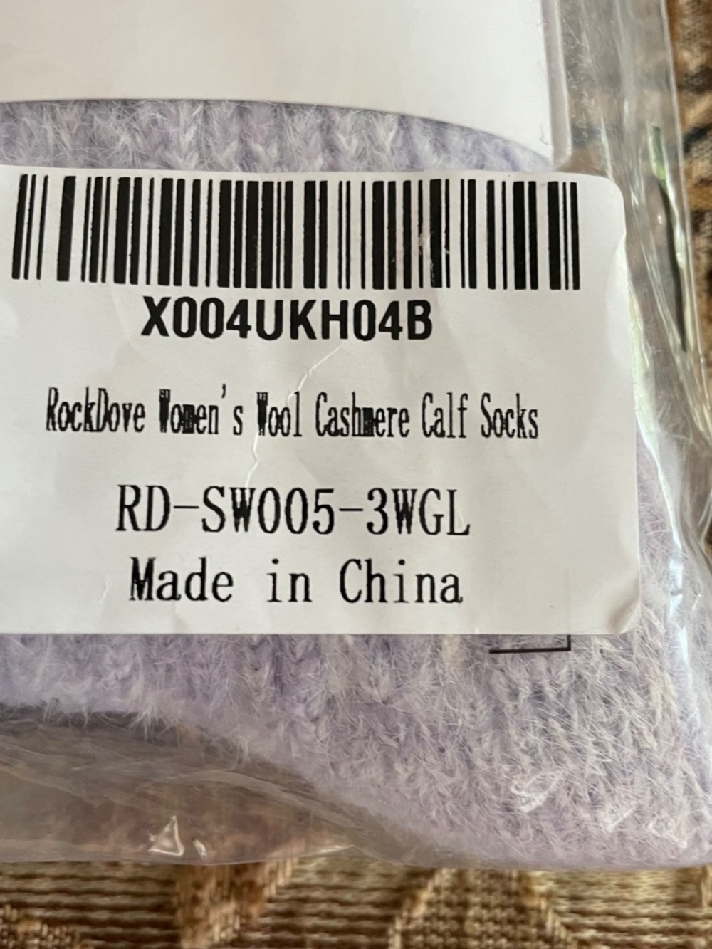 NWT RockDove Cozy Knit Socks 3-Pack Comfy "Cashmere-feel" Ivory Gray Lavender - Picture 4 of 5